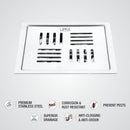 Alpha Deluxe Square Flat Cut Floor Drain (5 x 5 Inches) - LIPKA - Lipka Home