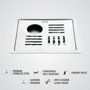 Alpha Deluxe Square Flat Cut Floor Drain (6 x 6 Inches) with Hole - LIPKA - Lipka Home