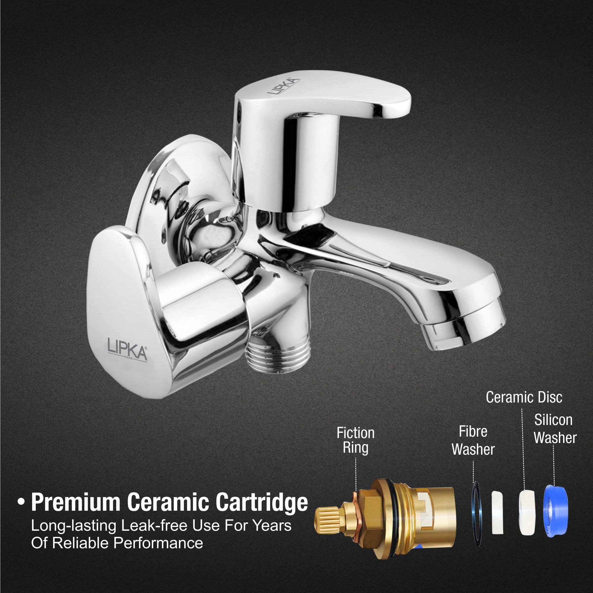 Apple Bib Tap Two Way Double Handle Brass Faucet with premium cartridge