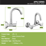 Apple Sink Mixer with Swivel Spout Faucet sizes and dimensions 