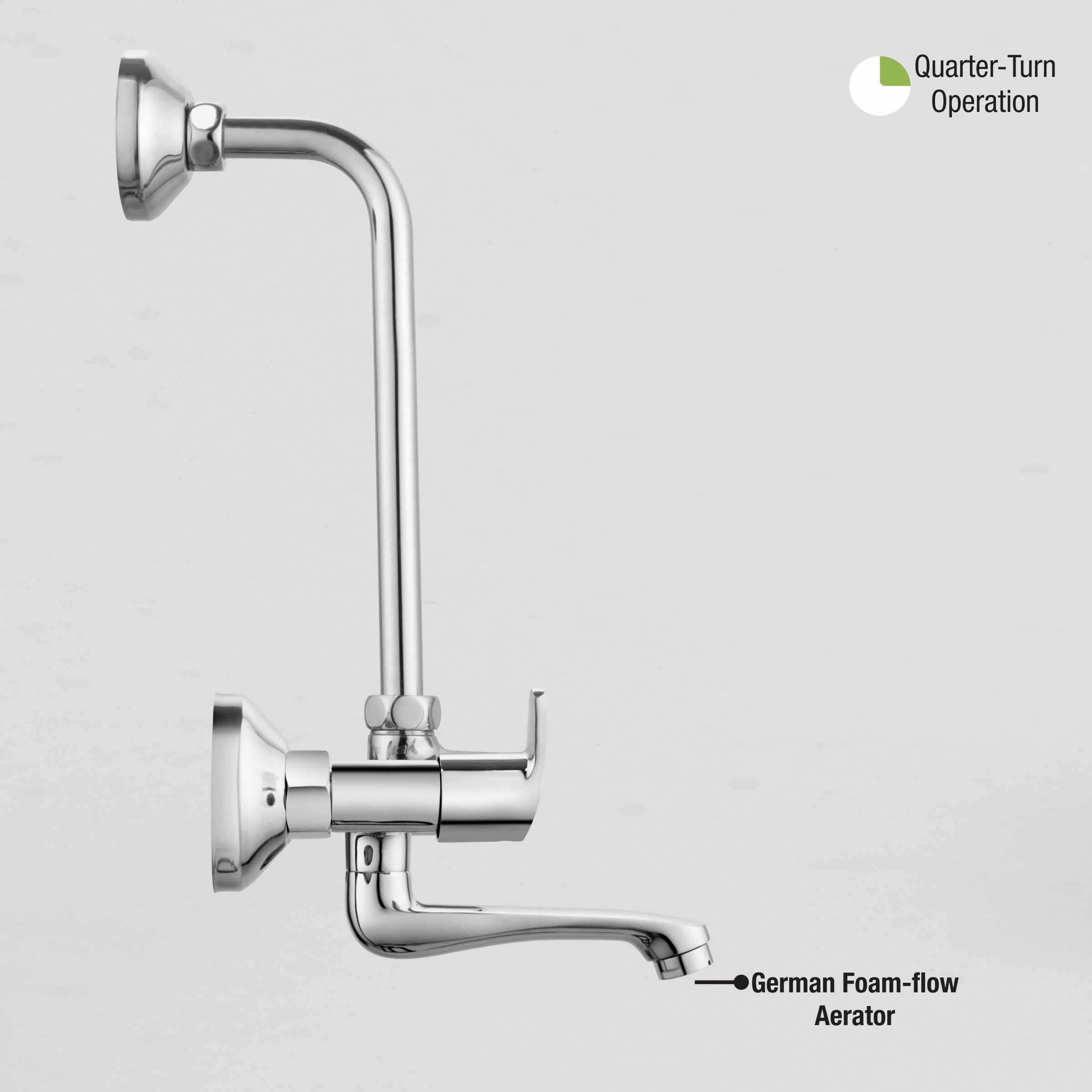 Apple Wall Mixer with L Bend Faucet with german foam flow aerator