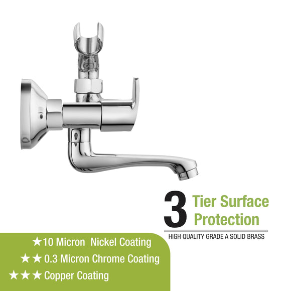 Apple Telephonic Wall Mixer Brass Faucet with Crutch - LIPKA - Lipka Home