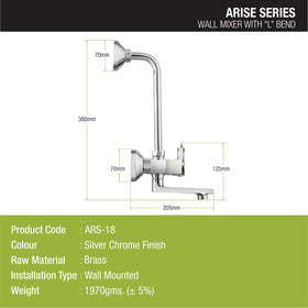 Arise Wall Mixer Brass Faucet with L Bend - LIPKA - Lipka Home