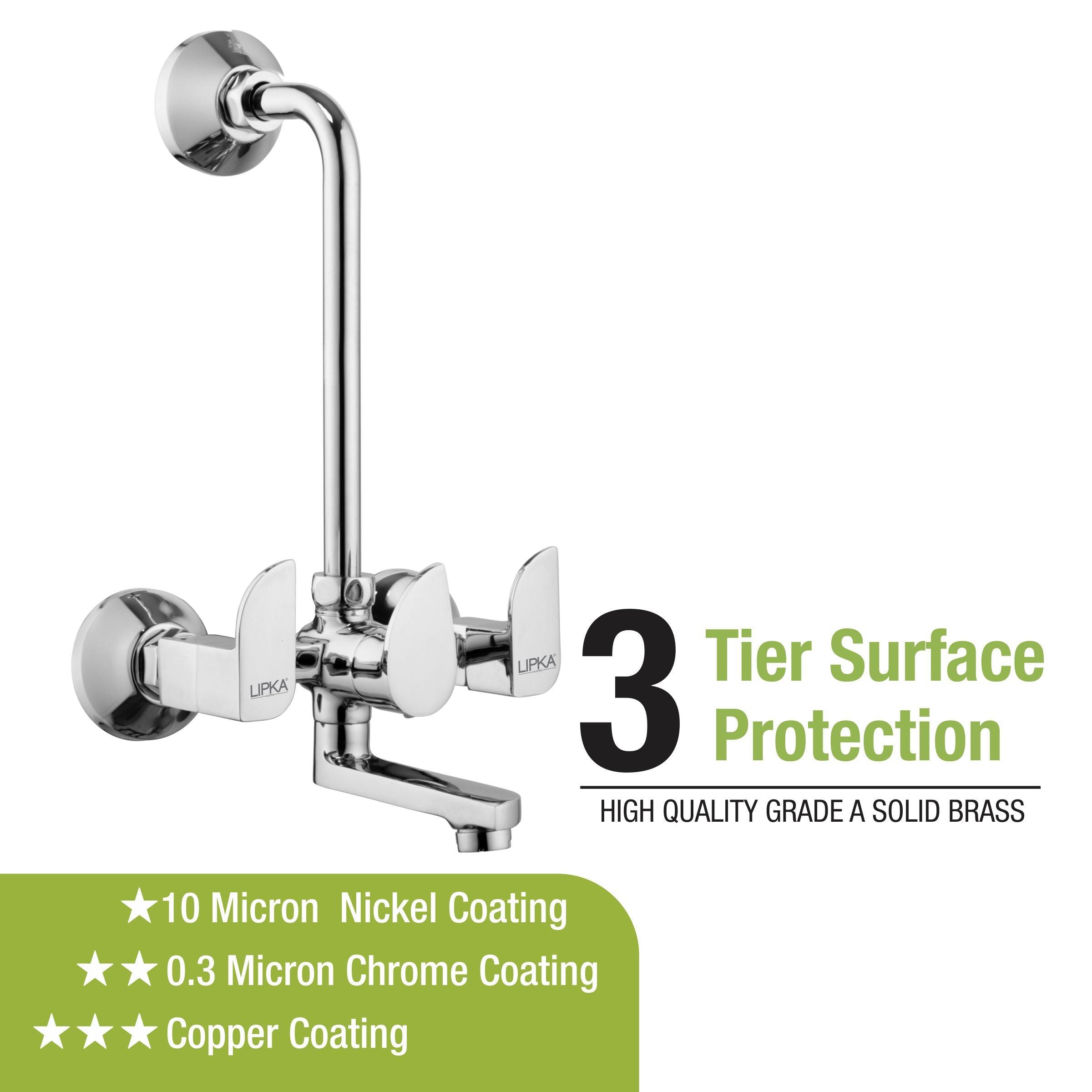 Arise Wall Mixer with L Bend Faucet with 3 tier surface protection
