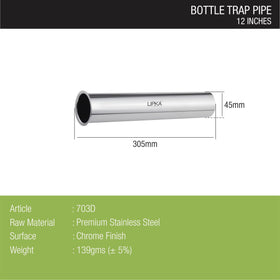 Bottle Trap Stainless Steel Pipe (12 inches) - LIPKA - Lipka Home