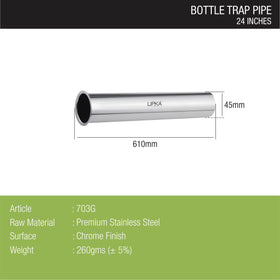 Bottle Trap Stainless Steel Pipe (24 inches) - LIPKA - Lipka Home