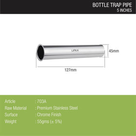 Bottle Trap Stainless Steel Pipe (5 inches) - LIPKA - Lipka Home