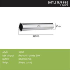 Bottle Trap Stainless Steel Pipe (9 inches) - LIPKA - Lipka Home