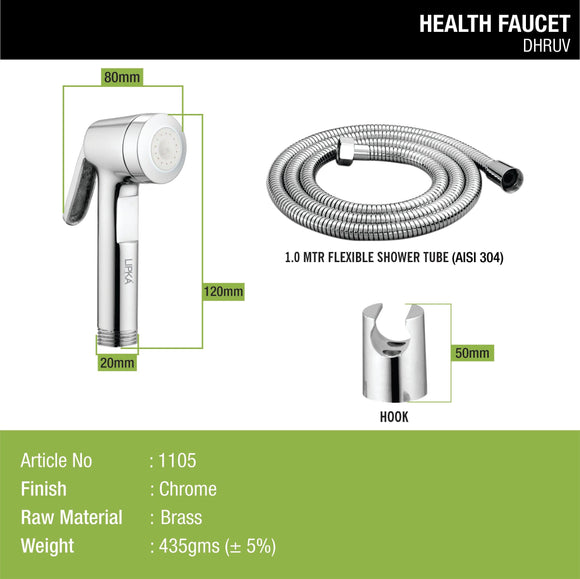 Dhruv Brass Health Faucet (Complete Set) - LIPKA - Lipka Home