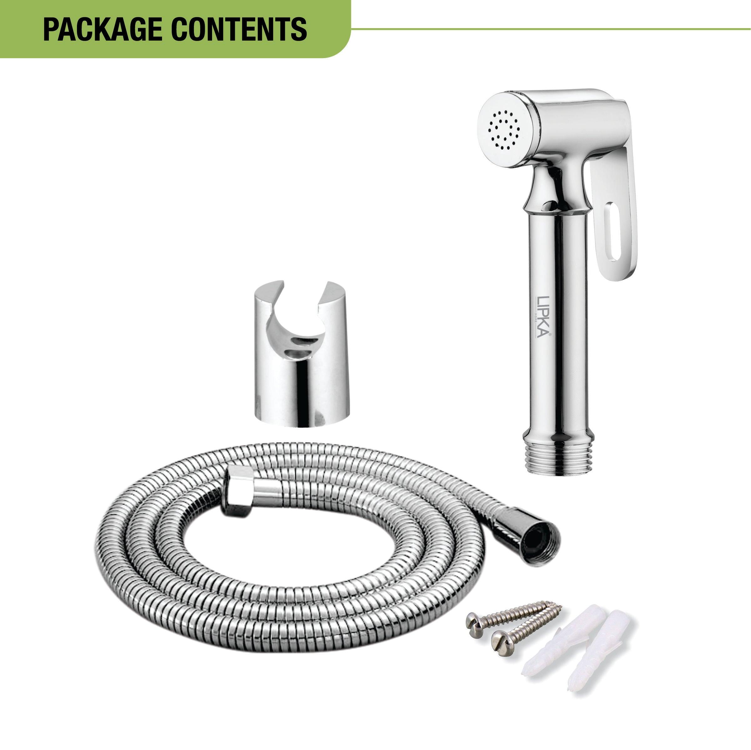 Sleek Brass Health Faucet (Complete Set) package contents