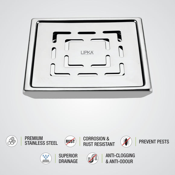 Charlie Deluxe Square Floor Drain (5 x 5) - LIPKA - Lipka Home
