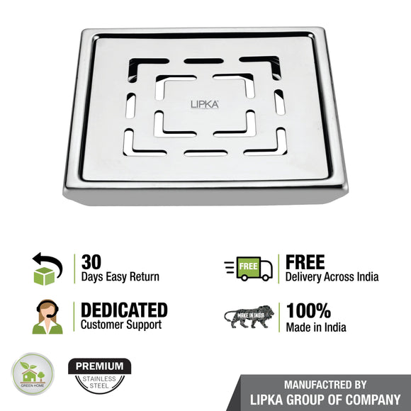 Charlie Deluxe Square Floor Drain (5 x 5) - LIPKA - Lipka Home