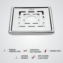 Charlie Deluxe Square Floor Drain (5 x 5) with Hole - LIPKA - Lipka Home