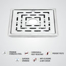 Charlie Deluxe Square Floor Drain (6 x 6 Inches) with Hole - LIPKA - Lipka Home