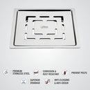 Charlie Deluxe Square Flat Cut Floor Drain (5 x 5 Inches) - LIPKA - Lipka Home