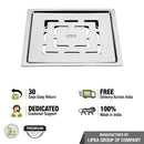 Charlie Deluxe Square Flat Cut Floor Drain (5 x 5 Inches) - LIPKA - Lipka Home