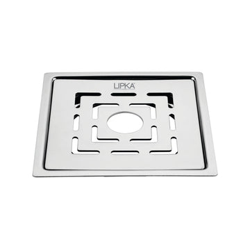 Charlie Deluxe Square Flat Cut Floor Drain (5 x 5 Inches) with Hole - LIPKA - Lipka Home