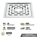 Charlie Deluxe Square Flat Cut Floor Drain (6 x 6 Inches) with Hole - LIPKA - Lipka Home