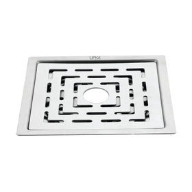 Charlie Deluxe Square Flat Cut Floor Drain (6 x 6 Inches) with Hole - LIPKA - Lipka Home