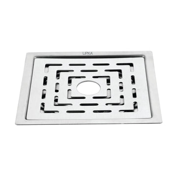 Charlie Deluxe Square Flat Cut Floor Drain (6 x 6 Inches) with Hole - LIPKA - Lipka Home