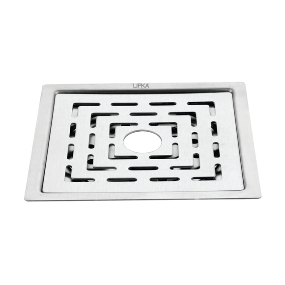 Charlie Deluxe Square Flat Cut Floor Drain (6 x 6 Inches) with Hole - LIPKA - Lipka Home