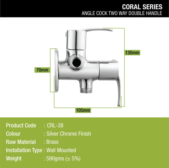 Coral Angle Valve Two Way Double Handle Brass Faucet - LIPKA - Lipka Home