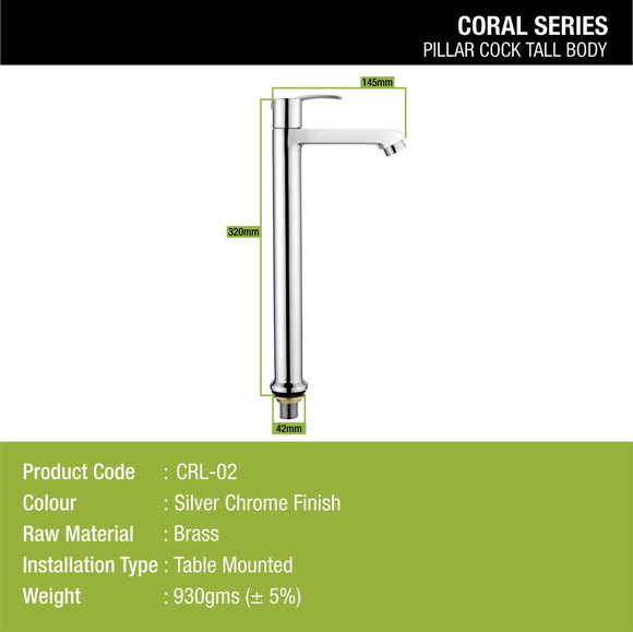 Coral Pillar Tap Tall Body Brass Faucet- LIPKA - Lipka Home