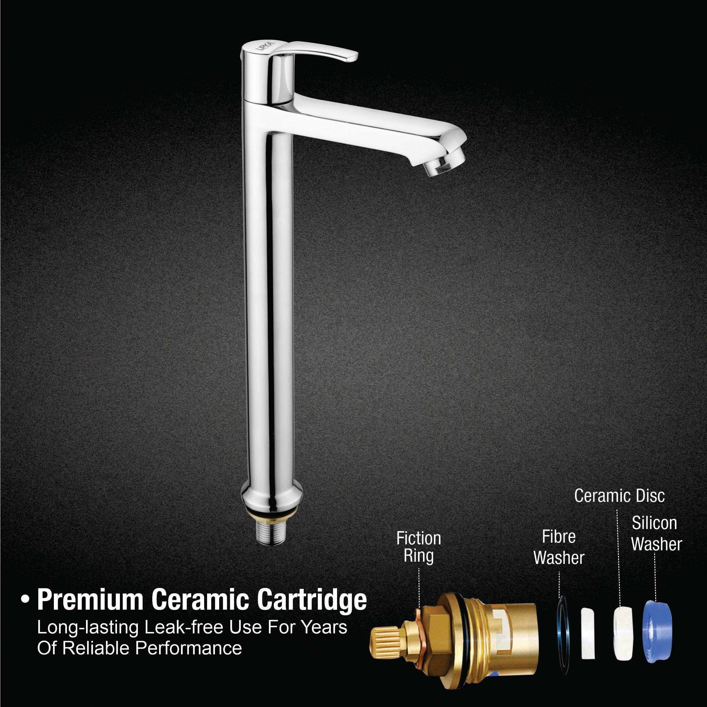 Coral Pillar Tap Tall Body Brass Faucet with premium ceramic cartridge