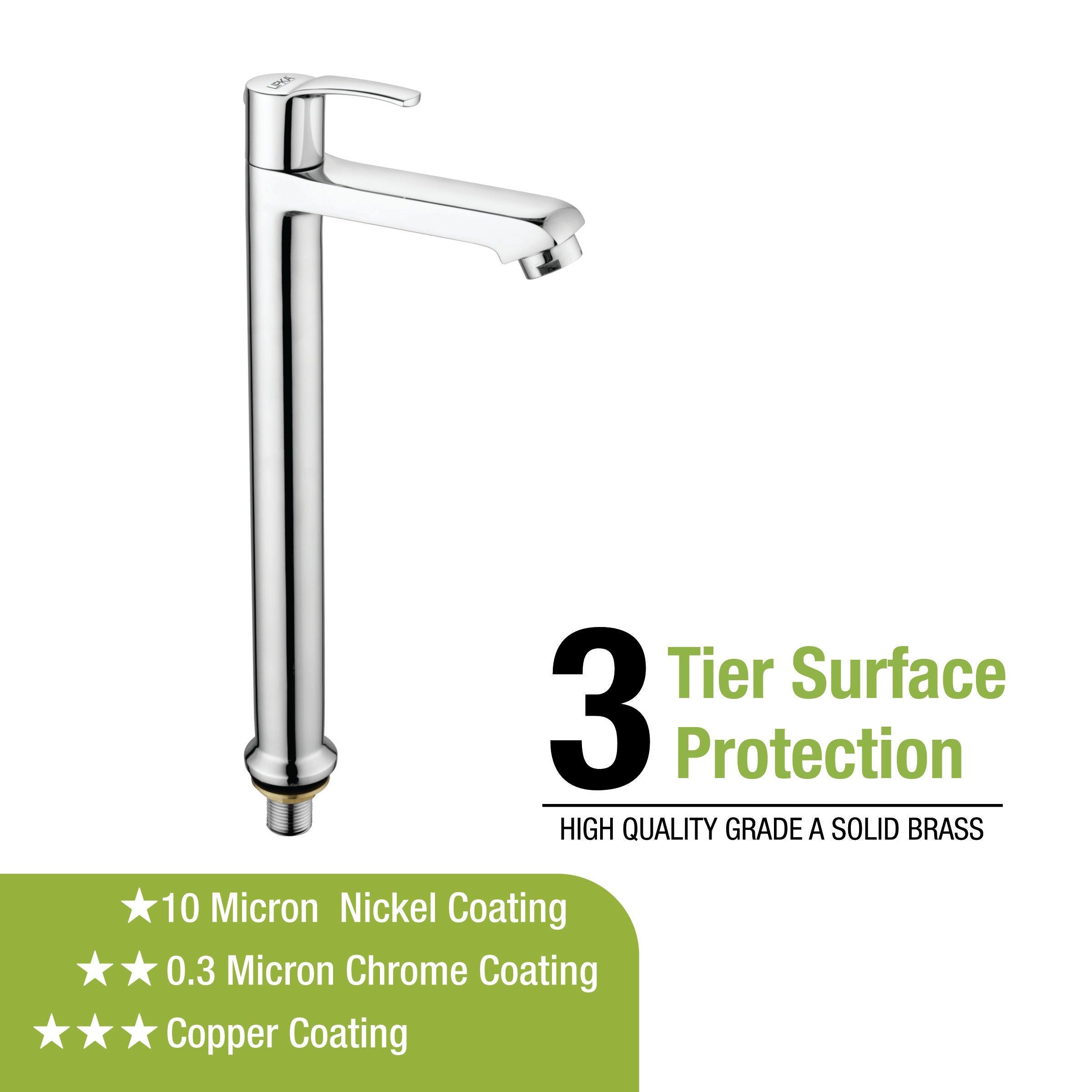 Coral Pillar Tap Tall Body Brass Faucet 3 tier surface protection