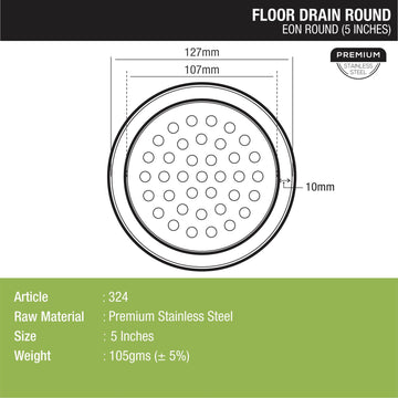 EON Round Floor Drain (5 Inches) - LIPKA - Lipka Home