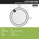 Eon Round Floor Drain with Classic Jali and Hinge (5 inches) - LIPKA - Lipka Home