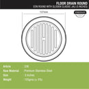 Eon Round Floor Drain with Golden Classic Jali (5 inches) - LIPKA - Lipka Home