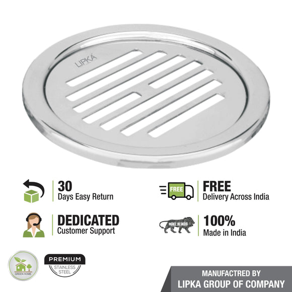 Eon Round Floor Drain with Golden Classic Jali (5 inches) - LIPKA - Lipka Home