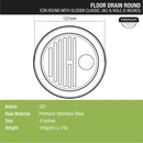 Eon Round Floor Drain with Golden Classic Jali & Hole (5 inches) - LIPKA - Lipka Home