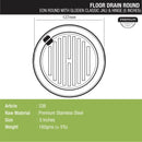 Eon Round Floor Drain with Golden Classic Jali & Hinge (5 inches) - LIPKA - Lipka Home