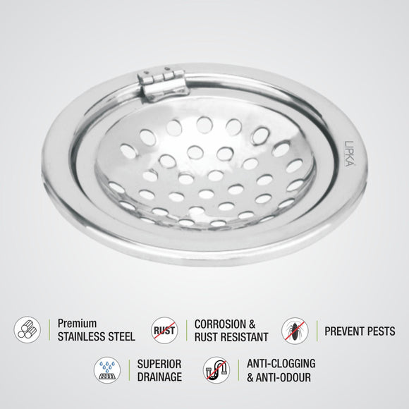 Eon Round Floor Drain with Hinge (5 inches) - LIPKA - Lipka Home