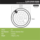 Eon Round Floor Drain with Hinge & Hole (5 inches) - LIPKA - Lipka Home