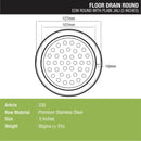 Eon Round Floor Drain with Plain Jali (5 inches) - LIPKA - Lipka Home