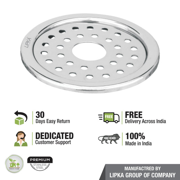 Eon Round Floor Drain with Plain Jali & Hole (5 inches) - LIPKA - Lipka Home