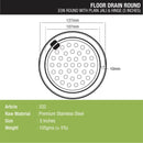Eon Round Floor Drain with Plain Jali & Hinge (5 inches) - LIPKA - Lipka Home