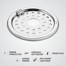 Eon Round Floor Drain with Plain Jali, Hinge & Hole (5 inches) - LIPKA - Lipka Home