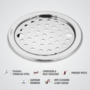 Eon Round Floor Drain with Plain Jali & Lock (5 inches) - LIPKA - Lipka Home