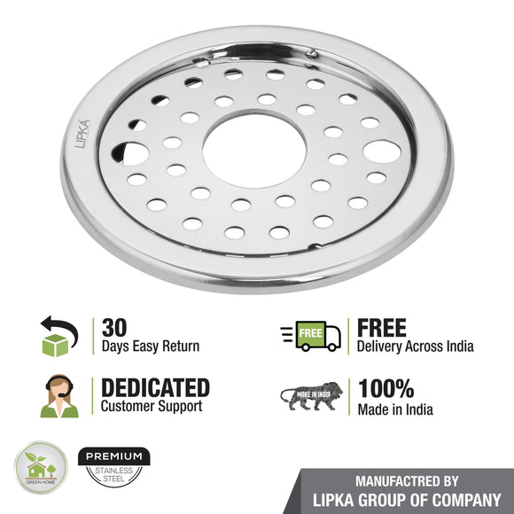 Eon Round Floor Drain with Plain Jali, Lock & Hole (5 inches) - LIPKA - Lipka Home