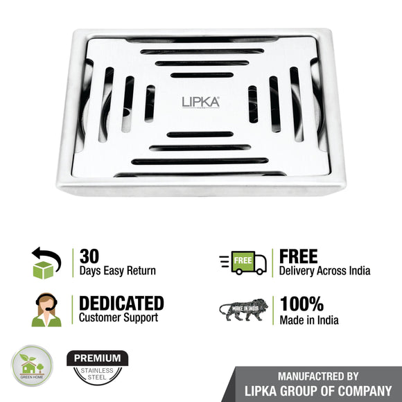Echo Deluxe Square Floor Drain (5 X 5 Inches) - LIPKA - Lipka Home