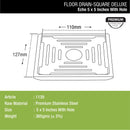 Echo Deluxe Square Floor Drain (5 x 5 Inches) with Hole - LIPKA - Lipka Home