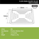 Echo Deluxe Square Floor Drain (6 x 6 Inches) - LIPKA - Lipka Home