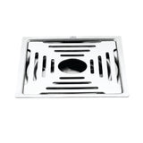 Echo Square Deluxe Flat Cut Floor Drain (5 x 5 Inches) with Hole