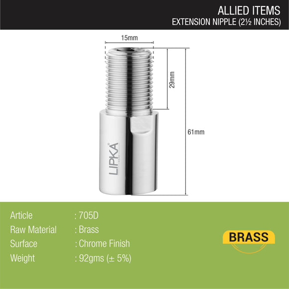 Extension Nipple (2 ½ Inch) - LIPKA - Lipka Home