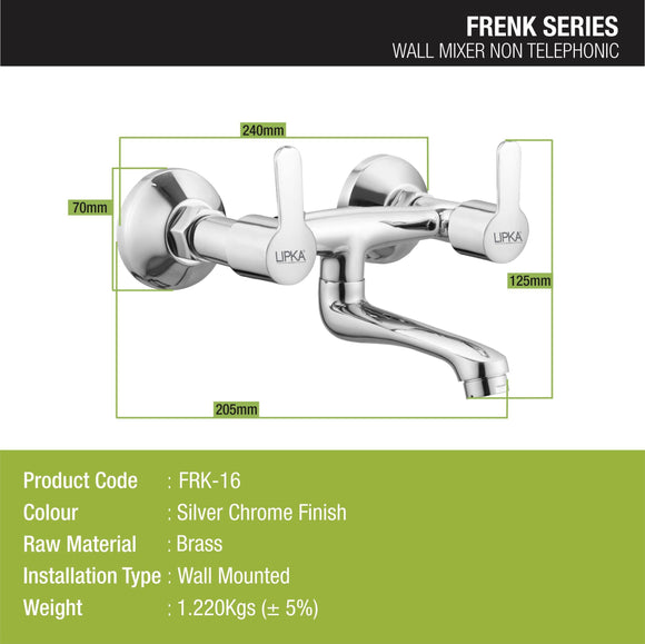Frenk Non-Telephonic Wall Mixer Brass Faucet - LIPKA - Lipka Home