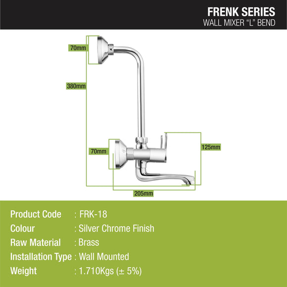 Frenk Wall Mixer with L Bend Faucet - LIPKA - Lipka Home